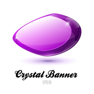 Crystal Shiny Glass Rock Banner Green clipart