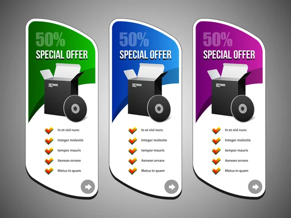 Offre spéciale Bannière Set vectoriel coloré — Image vectorielle