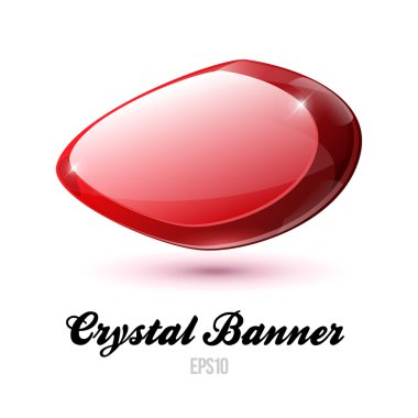 Crystal Shiny Glass Rock Banner Red clipart