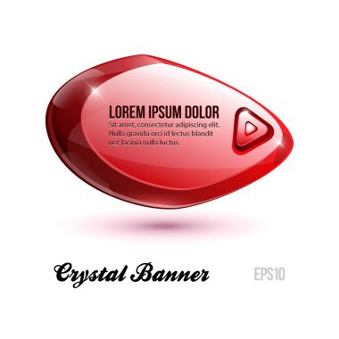 Abstract Crystal Shiny Glass Rock Banner Red With Button Horizontal With Button Order Now clipart