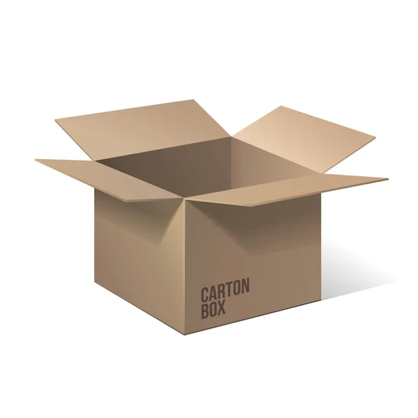 Caja de paquete de cartón abierta — Vector de stock