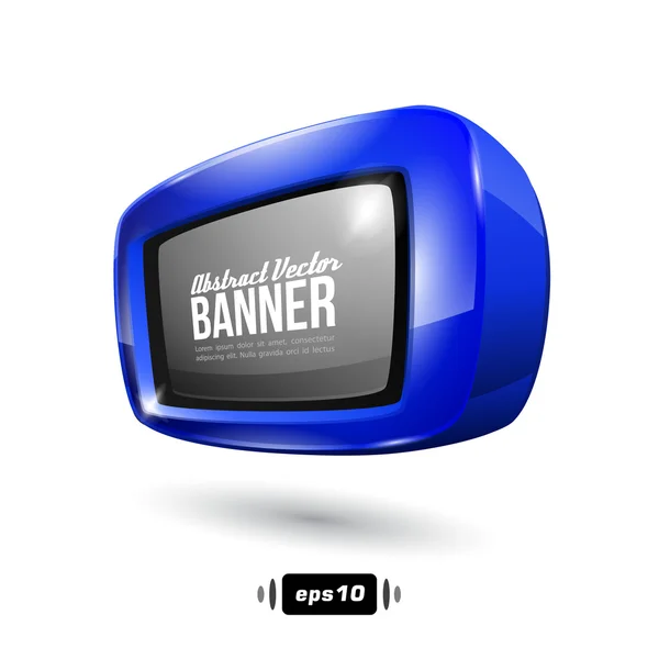 Banner quadrato blu lucido con angoli arrotondati — Vettoriale Stock