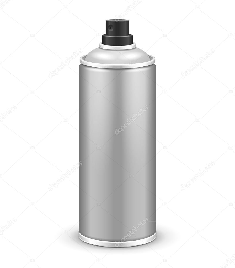 Gray Aerosol Spray Metal 3D Bottle Can: Paint, Graffiti, Deodorant