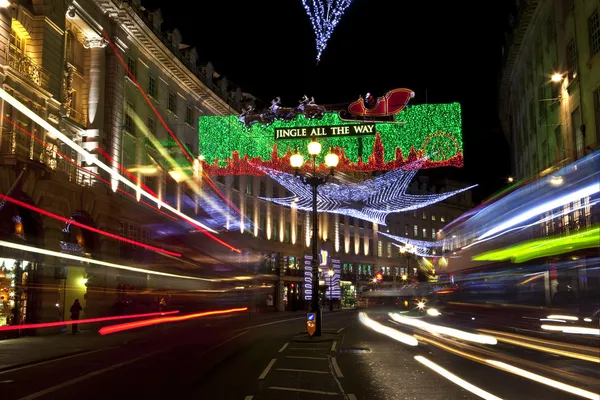 런던에 있는 섭정 거리 크리스마스 불빛 — 스톡 사진