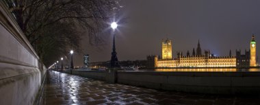 The Houses of Parliament and Embankment Panorama clipart