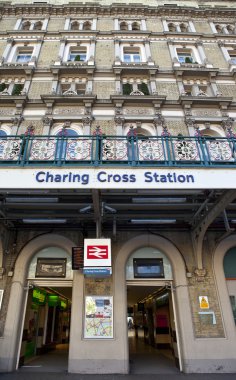 Charing Cross Station Entrance in London clipart