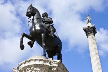 Charles ben heykel ve Nelson'un Trafalgar sütununda kare