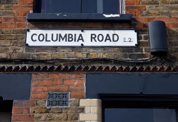 Placa de rua Columbia road — Fotografia de Stock