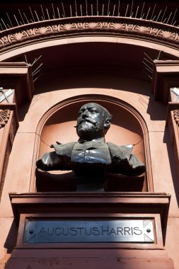 Bust of Sir Augustus Harris at the Theatre Royal Drury Lane clipart