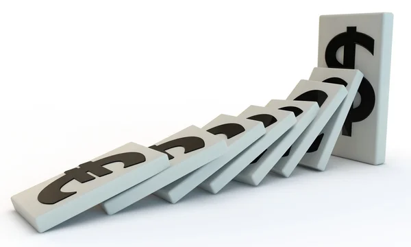 stock image Strong Dollar domino