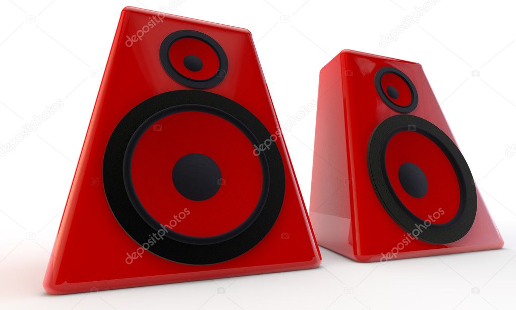 Big red speakers
