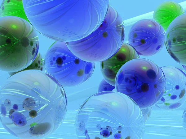 stock image Transparent blue and green balls