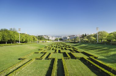 Lizbon Portekiz 'deki Eduardo VII Park Bahçeleri