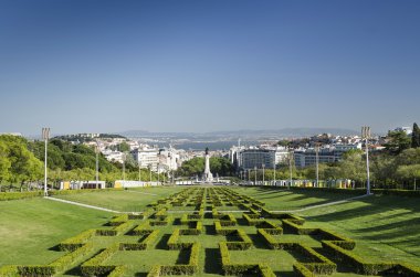 Eduardo VII park gardens in lisbon portugal clipart