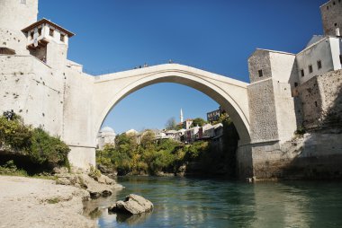 Old stone bridge in mostar bosnia clipart