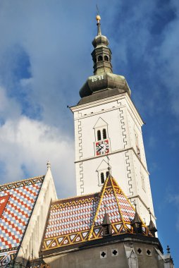 Church spire in zagreb croatia clipart