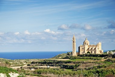 Gozo island landscape in malta clipart