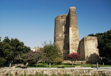 Bakü Azerbaijan 'daki Bakire Kulesi