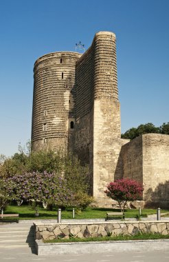 Bakü Azerbaijan 'daki Bakire Kulesi