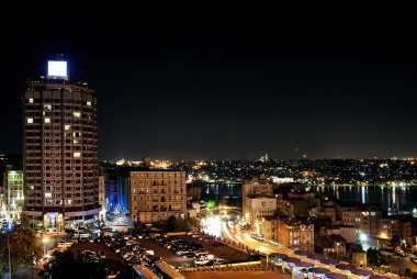 Central istanbul by night clipart