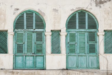 Windows in massawa eritrea ottoman influence clipart