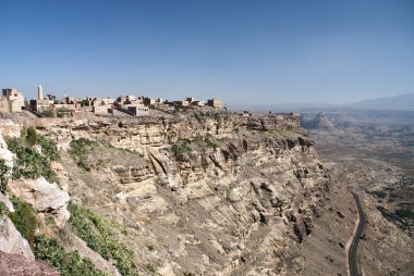 Kawkaban mountain village near sanaa yemen clipart