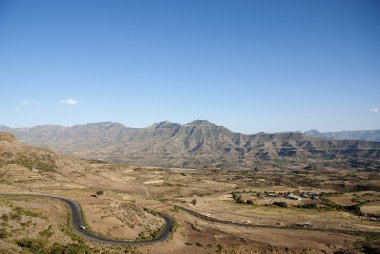 Simien dağlar peyzaj Etiyopya