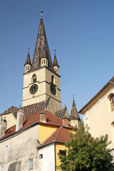 シギショアラ ルーマニアの教会の尖塔 — ストック写真