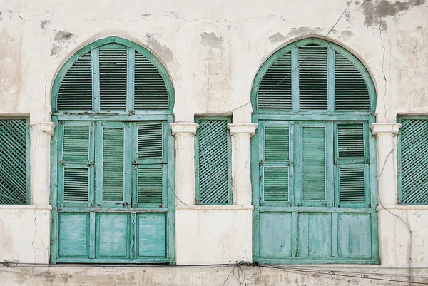 Windows in massawa eritrea ottoman influence — Stock Photo, Image