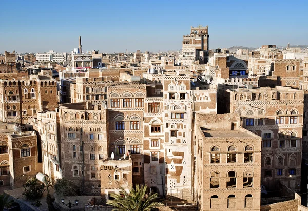 Sanaa, Jemen - tradiční Jemenské architektura — Stock fotografie