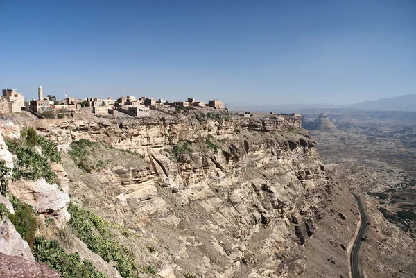 Kawkaban górskiej miejscowości w pobliżu Jemenu Sanie — Zdjęcie stockowe