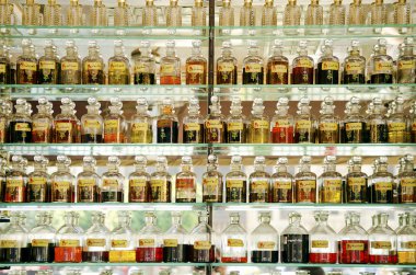 Perfume shop in cairo souk egypt clipart