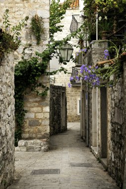 Budva old town street, montenegro clipart