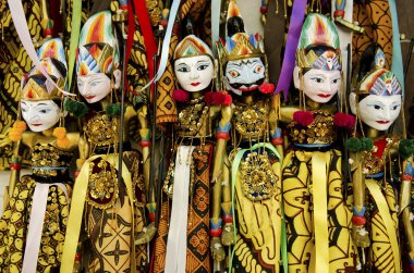 Traditional puppets in bali indonesia clipart