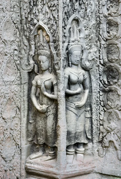 Khmer Steinschnitzereien angkor wat Kambodscha — Stockfoto