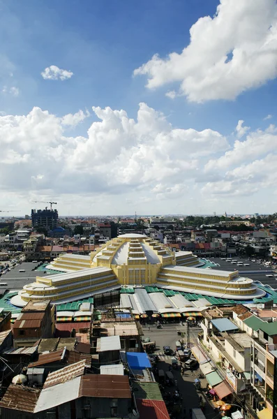 Psar thmei zentraler Markt in Phnom Penh Kambodscha — Stockfoto