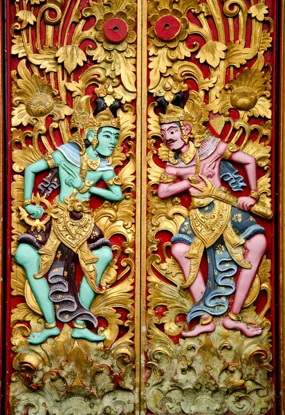 Esculturas no templo bali indonésia — Fotografia de Stock