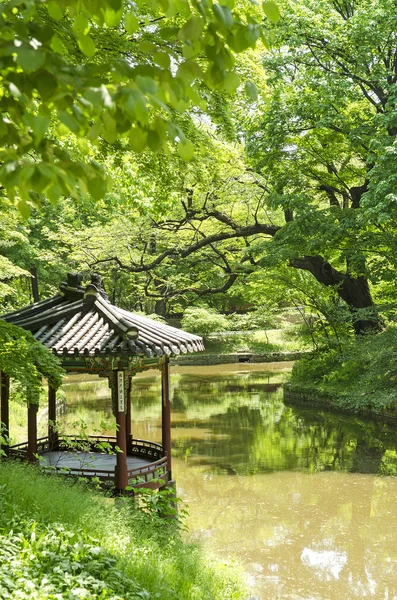韓国のソウルでの庭の池 — ストック写真