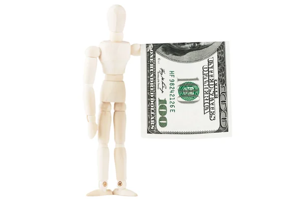 Dummy com dólares — Fotografia de Stock