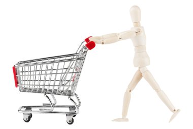 Dummy and shopping cart clipart