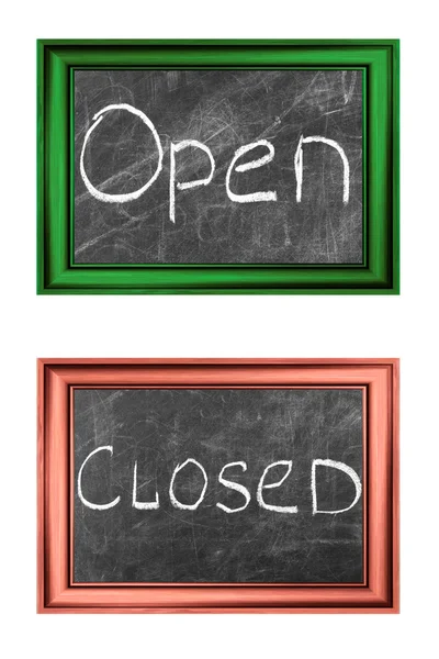 Signos abiertos y cerrados — Foto de Stock