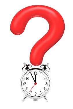 Question Mark with Alarm Clock clipart