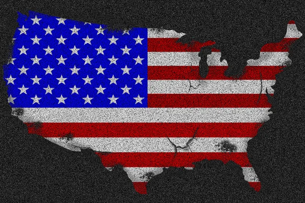 Bandiera americana con mappa — Foto Stock