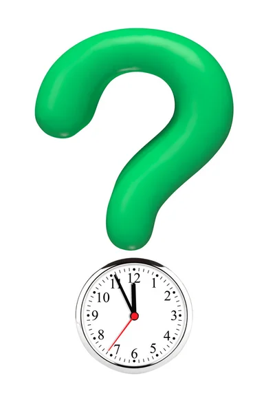 Question Mark with Alarm Clock — Stock Photo, Image