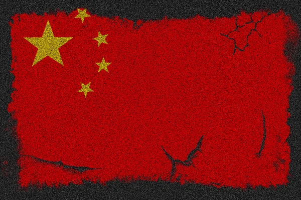 Çin grunge bayrağı — Stok fotoğraf
