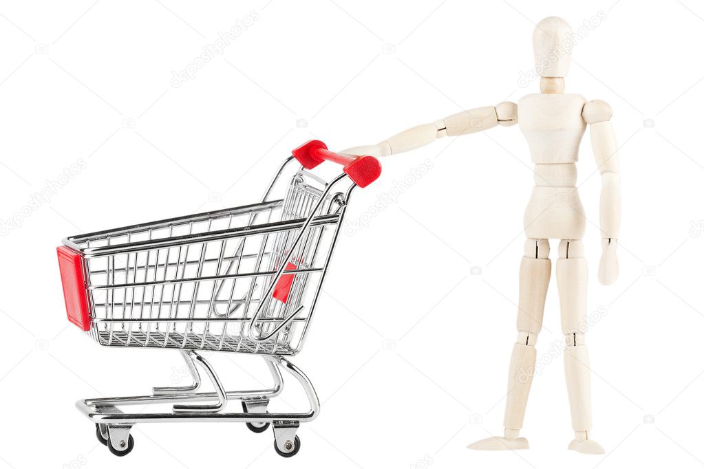 Dummy with shopping cart