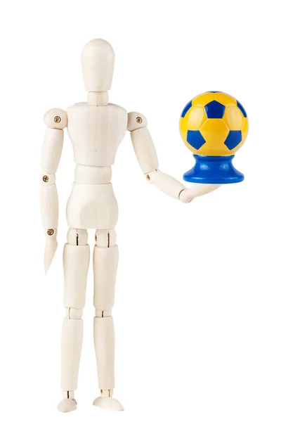 Украинский футбольный мяч с манекеном — стоковое фото