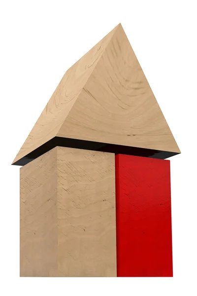 木製のブロックの家 — ストック写真