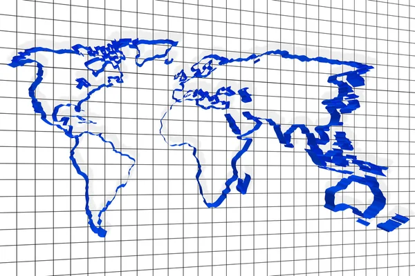 Mapa del mundo en una pared —  Fotos de Stock