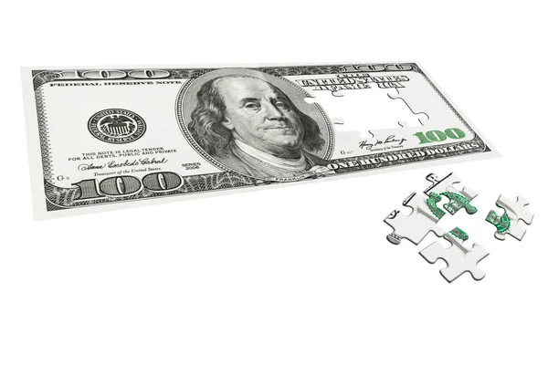 Dollars as puzzle — Stock Photo, Image